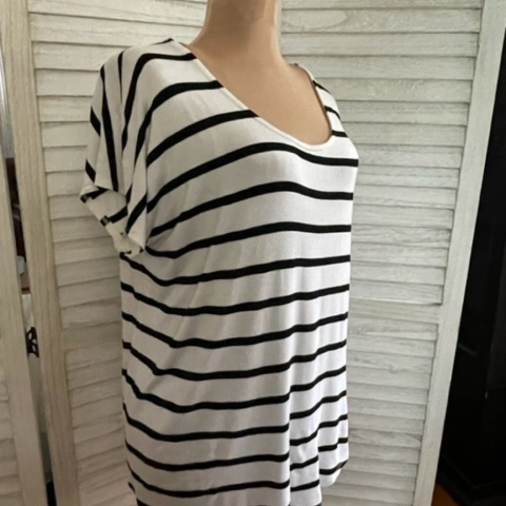 MAX Studio Striped Blouse Womens Large